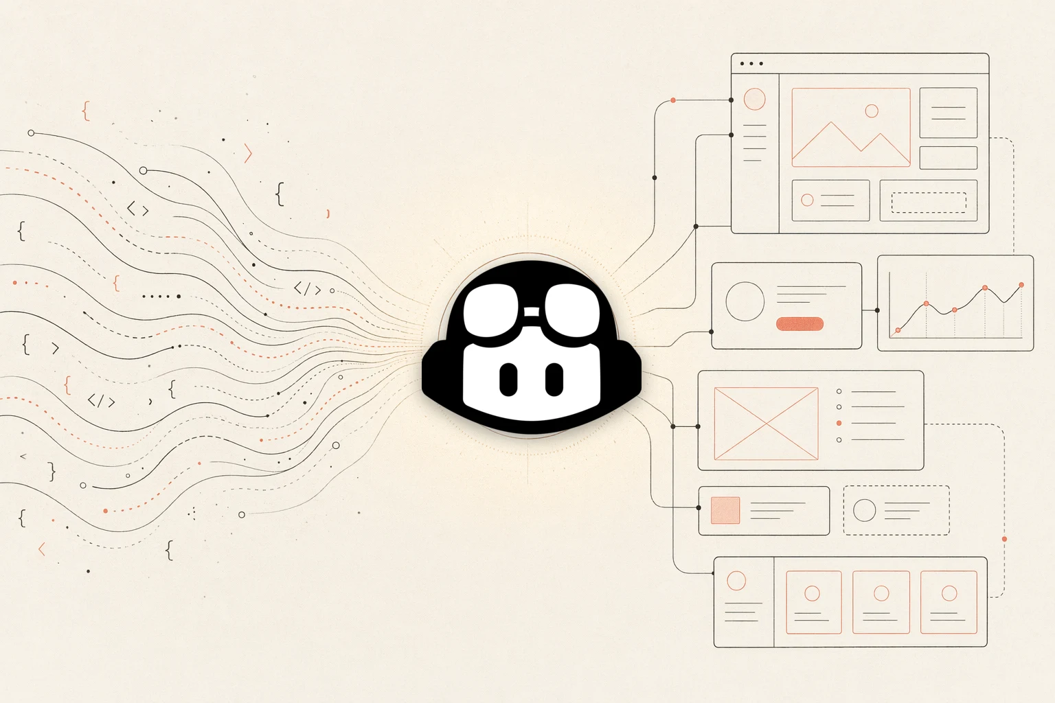 Ciclo de feedback de design do GitHub Copilot CLI: um agente de terminal lendo uma imagem de referência, um navegador renderizando a UI e um espaço de trabalho, com uma seta de feedback voltando ao início