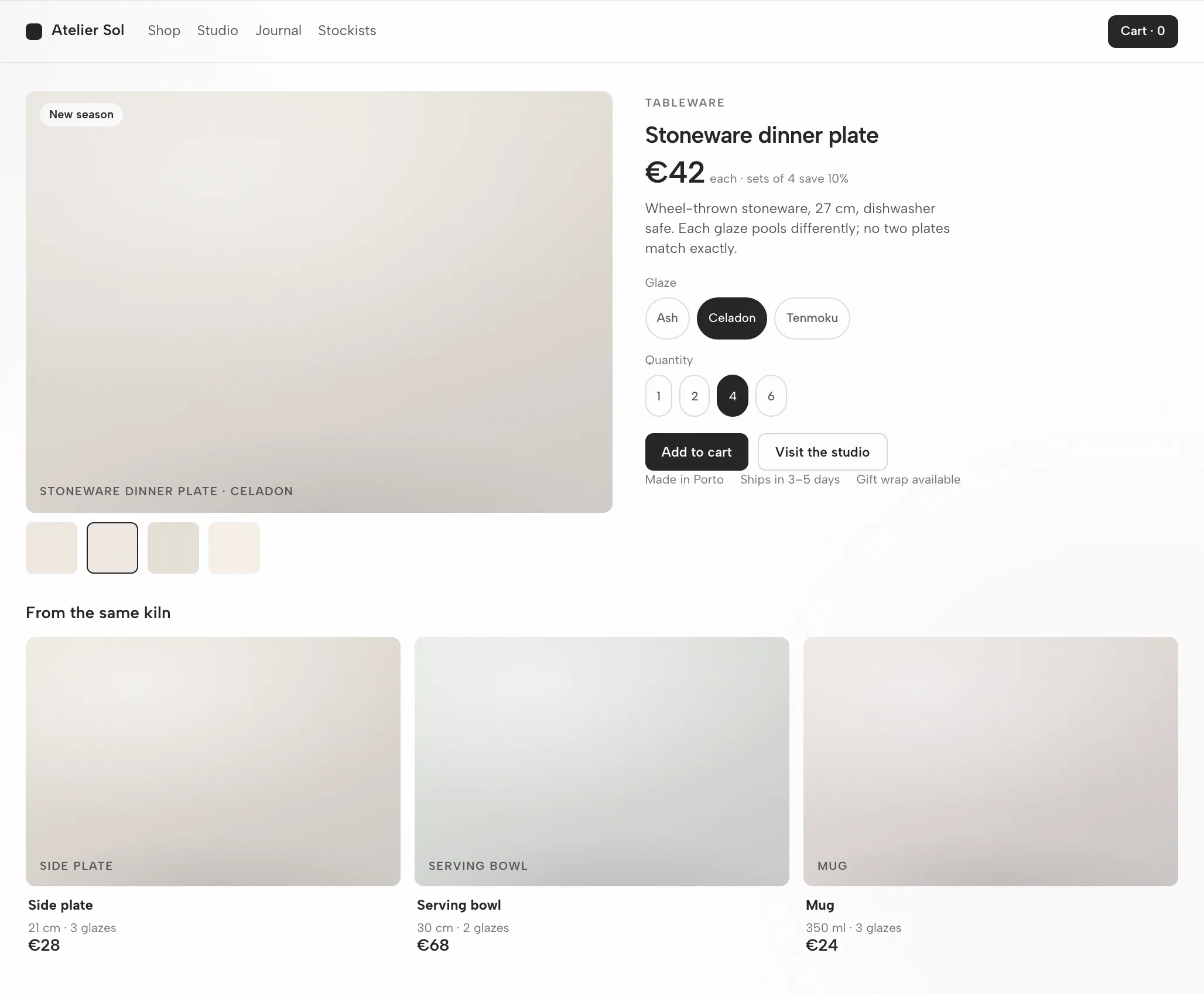 Artefacto de Mistral Vibe: la tienda a 1440px y 390px — Escritorio