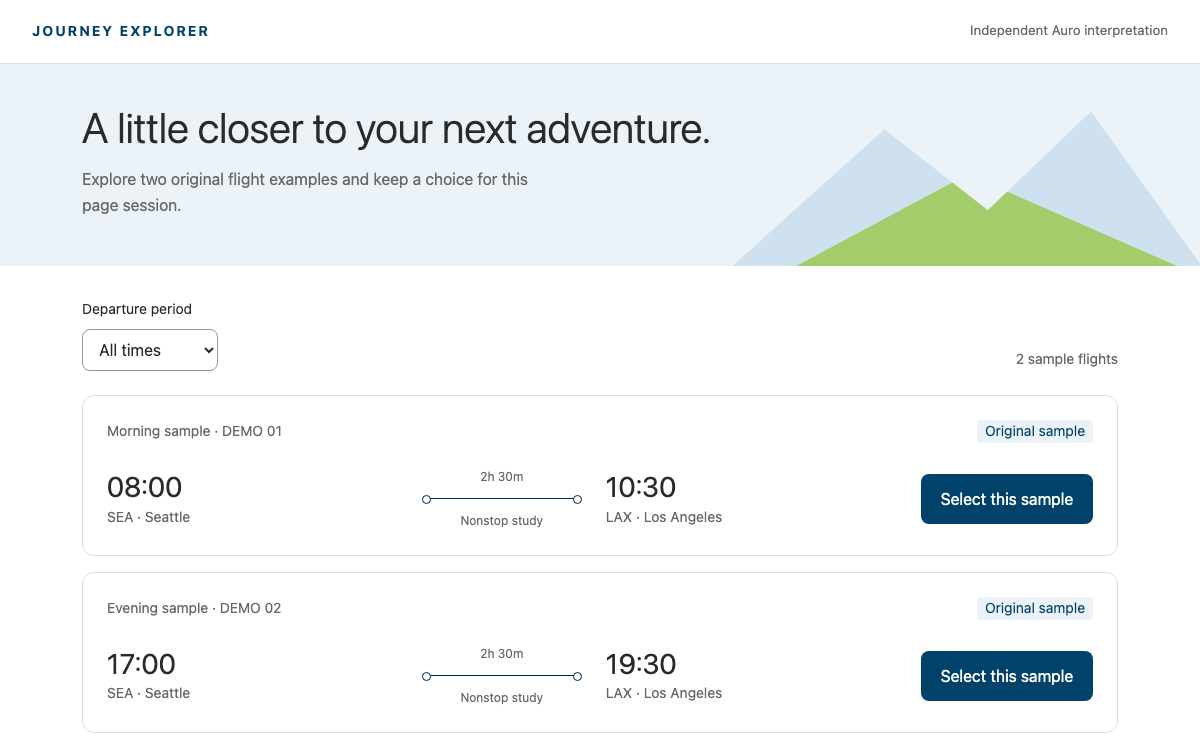 Alaska Airlines Auro interface study