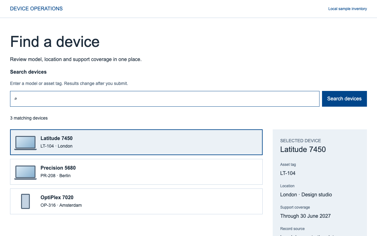 Dell Design System interface study