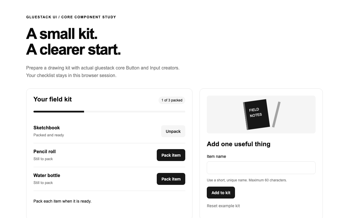 gluestack UI interface study