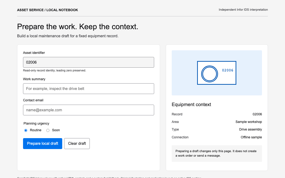 Infor Design System interface study