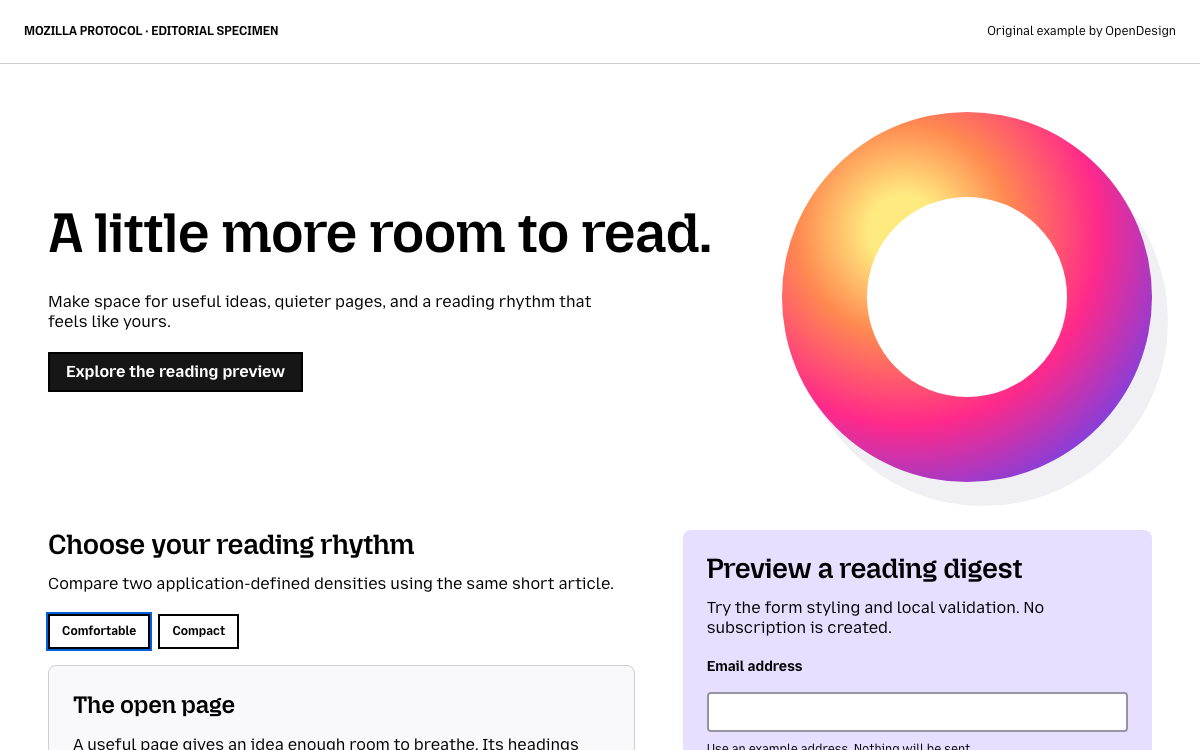 Mozilla Protocol interface study
