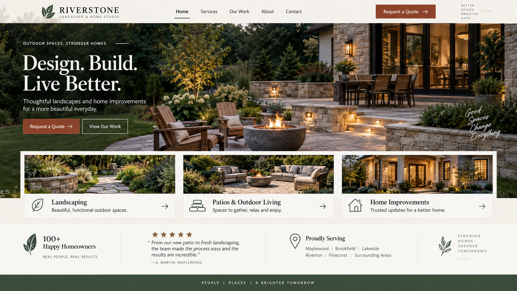 Illustrative desktop website direction for the AI Website Builder for Small Businesses workflow in OpenDesign.