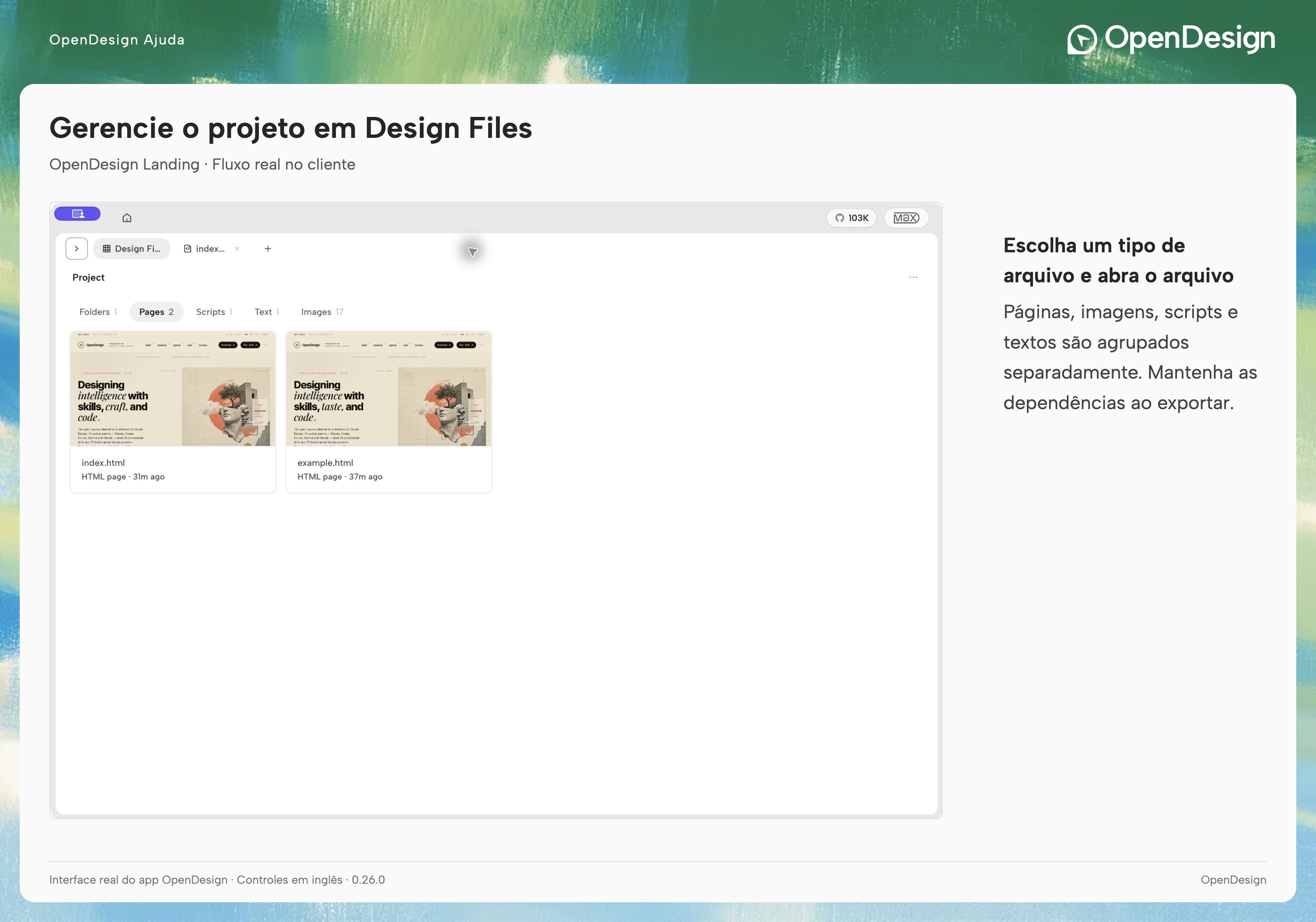 Escolha uma categoria em Design Files e abra o arquivo que você pretende alterar.