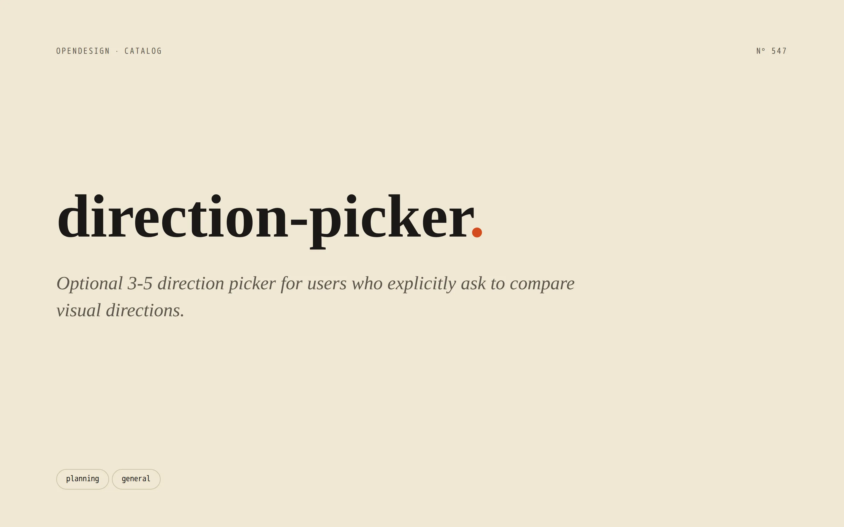 Direction picker preview