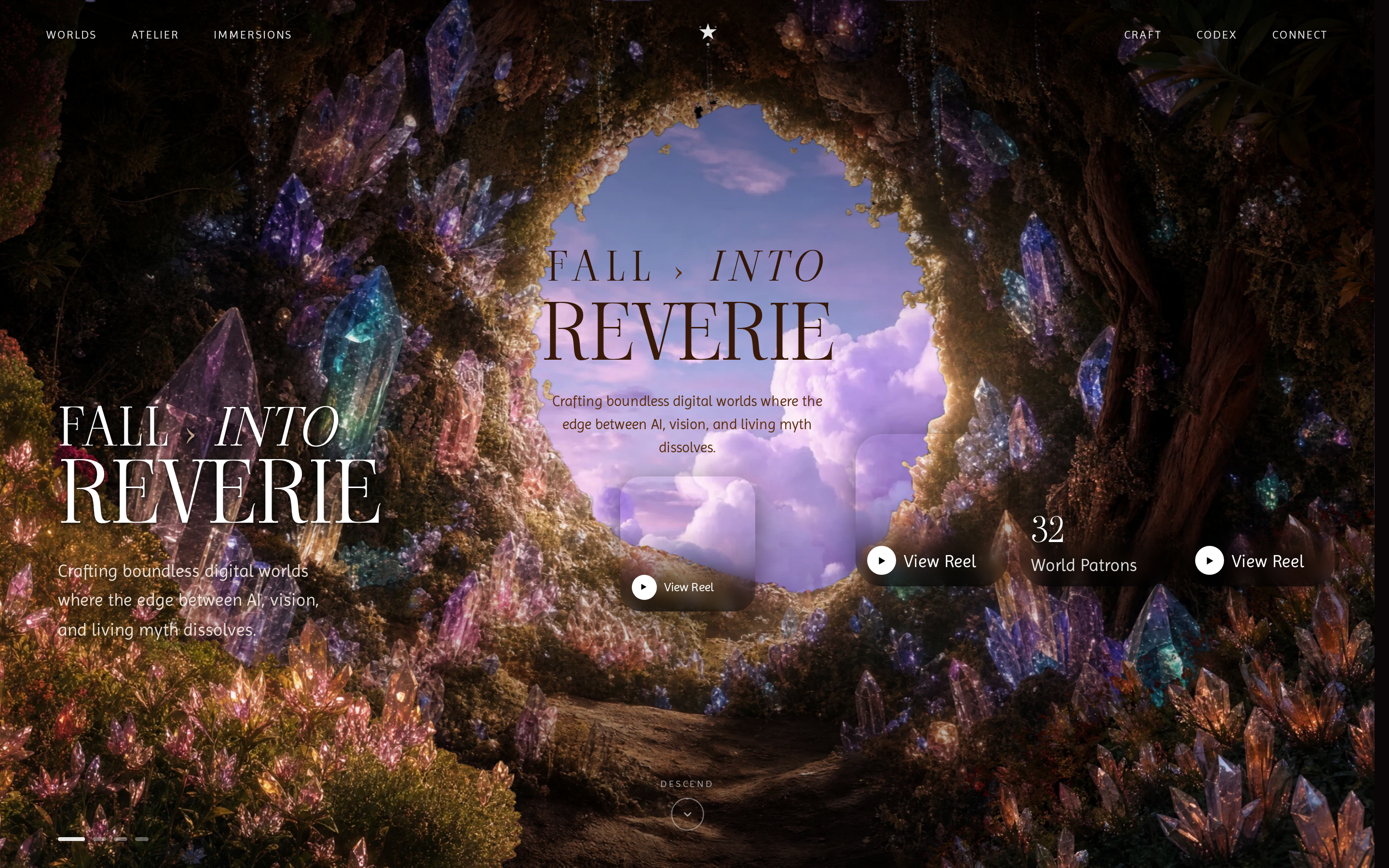Dreamcore Landing — Parallax Portal Hero preview