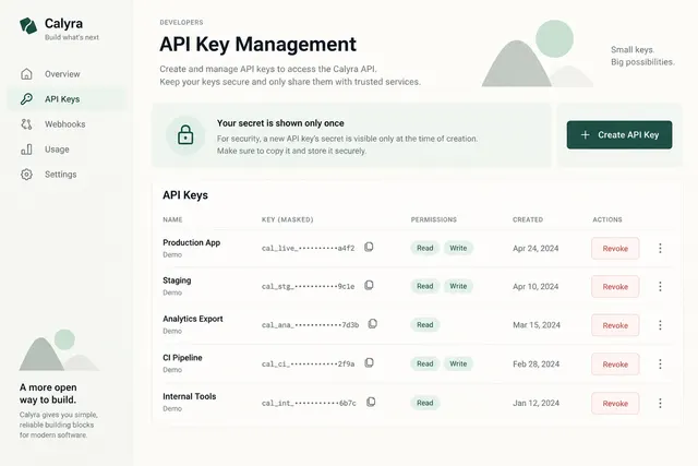 Визуальная концепция управления API-ключами, созданная ИИ