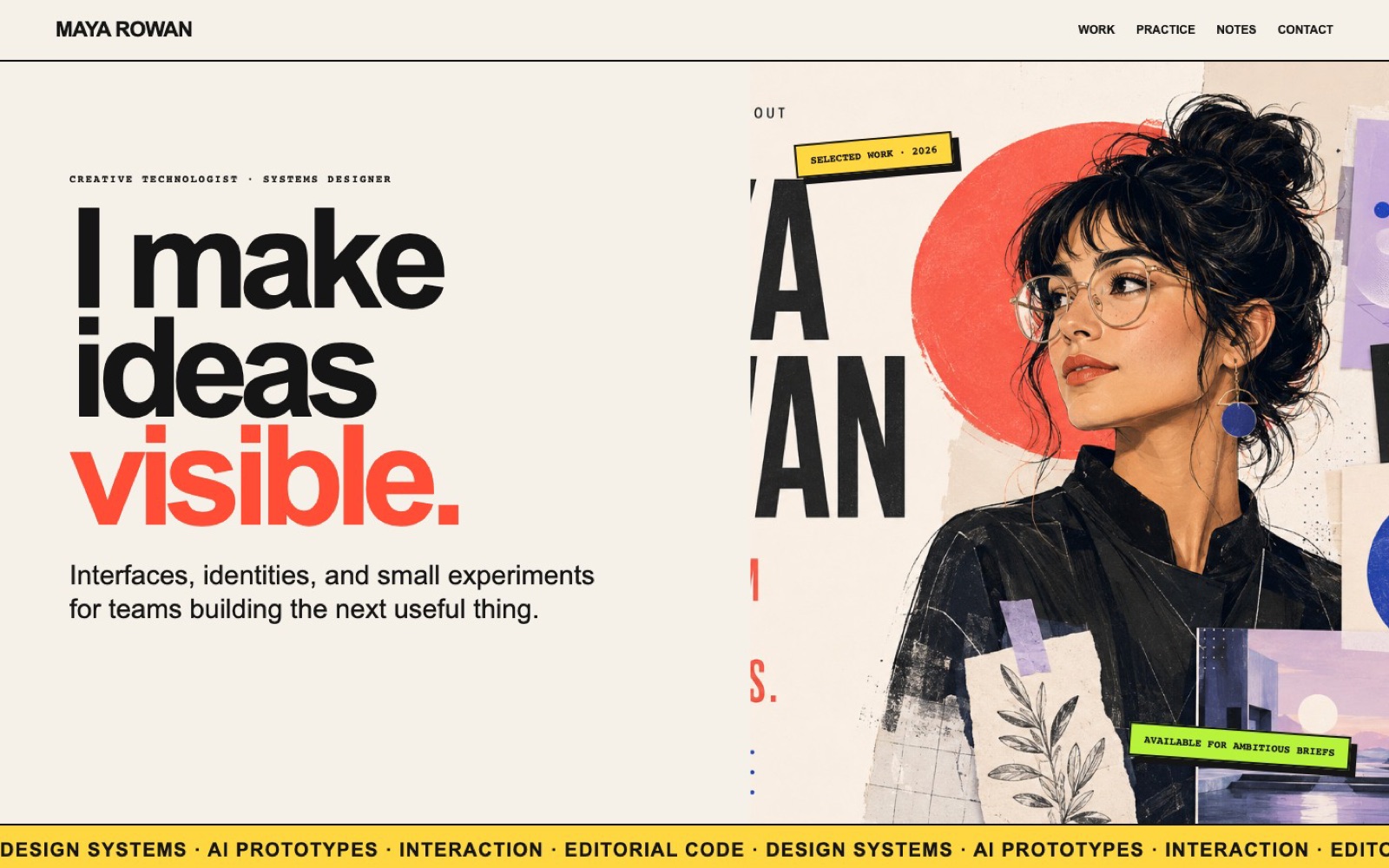 Maya Rowan personal brand website introduction section
