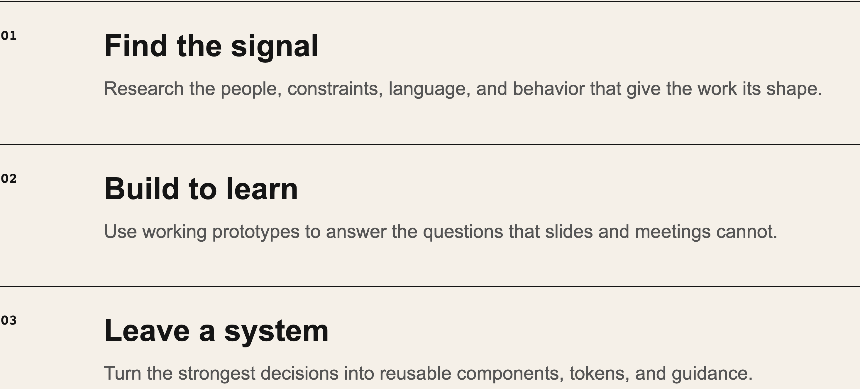 Las tres filas del método, capturadas directamente del HTML original sin el gran título de la sección.