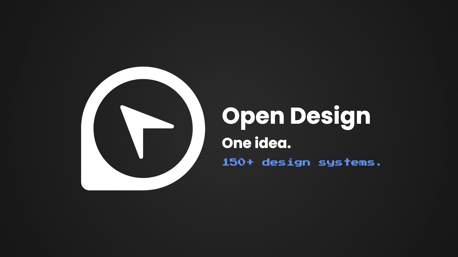 End card: a white logo and wordmark settle on a dark background.